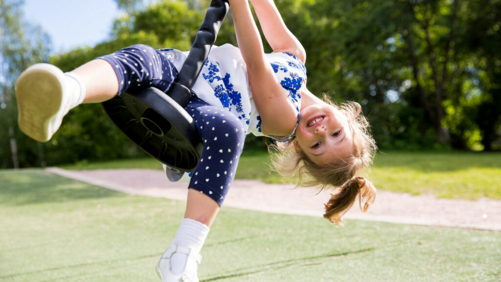 child on swing